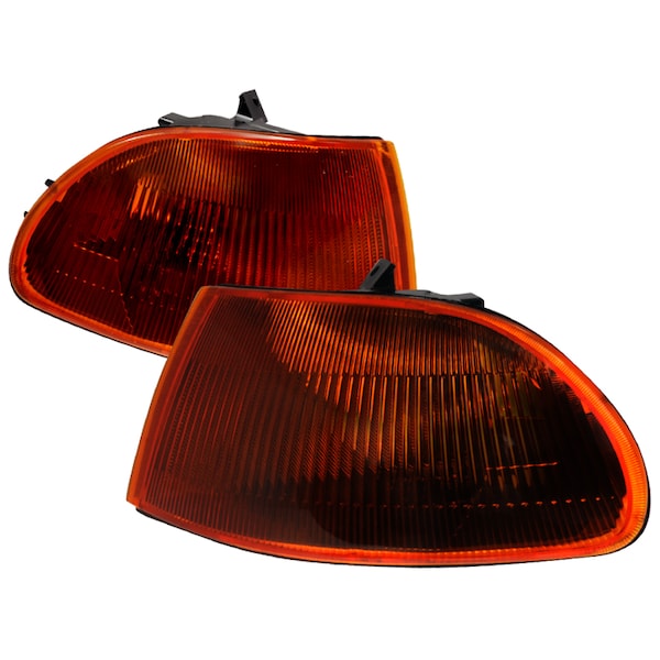 Spec-D Tuning 92-95 Honda Civic Corner Lights Smoke Amber 4Dr LC-CV924GA-RS - main
